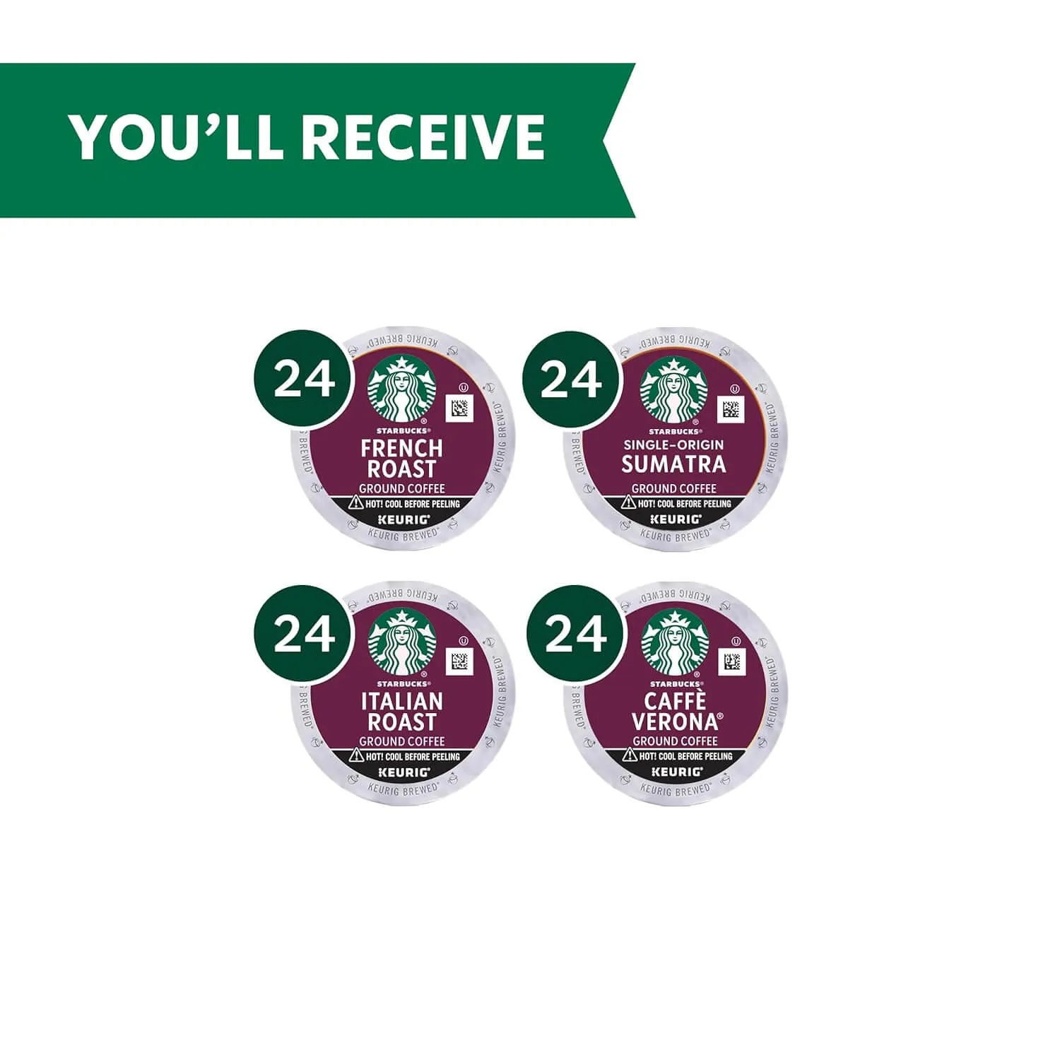 Starbucks K-Cup Coffee Pods, 100% Arabica Variety Pack, 96-count