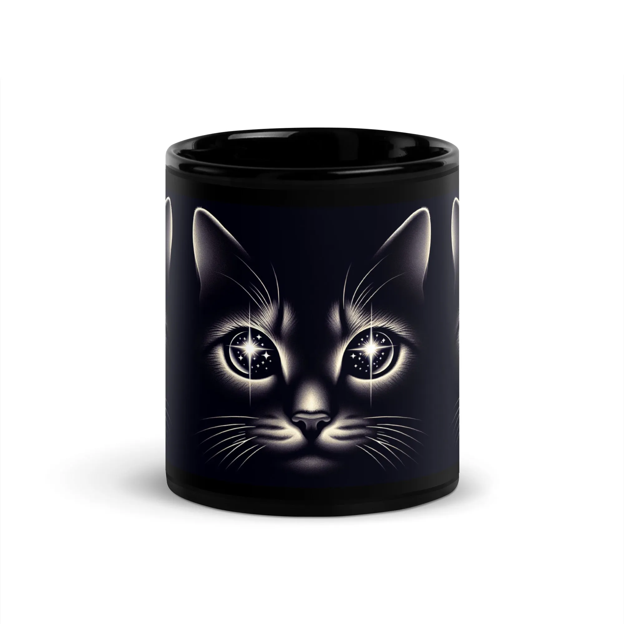 Starlit Eyes Cat Mug | Sleek Ceramic Coffee Mug | Glossy Finish | 11 oz & 15 oz