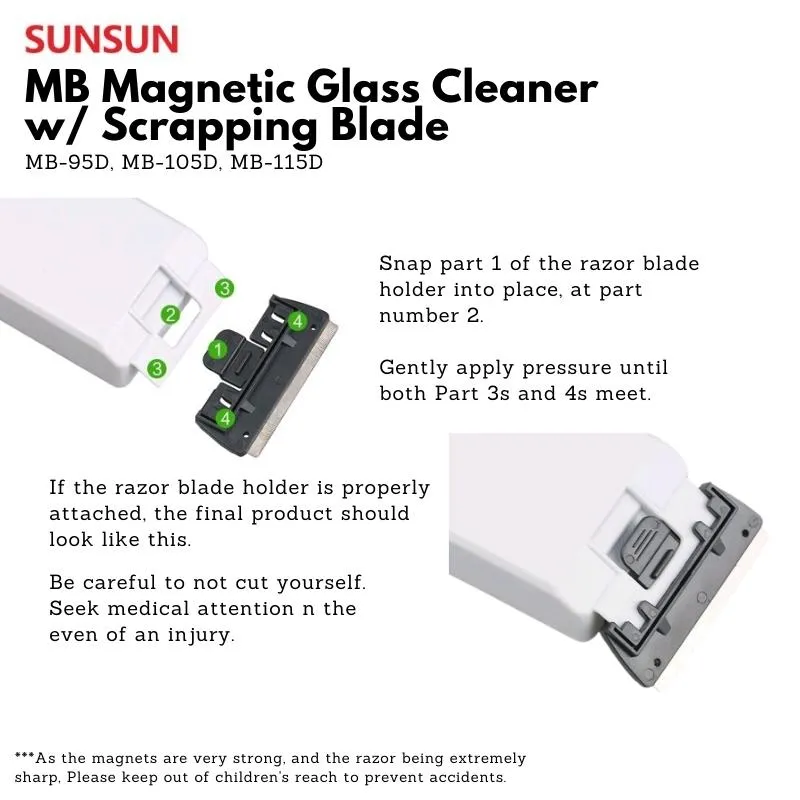 SUNSUN MB Magnetic Cleaner w/ Algae Scrapper Blade