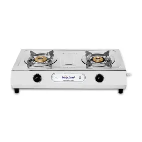 Surya Flame Volta Gas Stove 2 Burners | India's First ISI Certifed Stainless Steel Body Manual PNG Stove | Direct use for Pipeline Gas - 2 Years Complete Doorstep Warranty