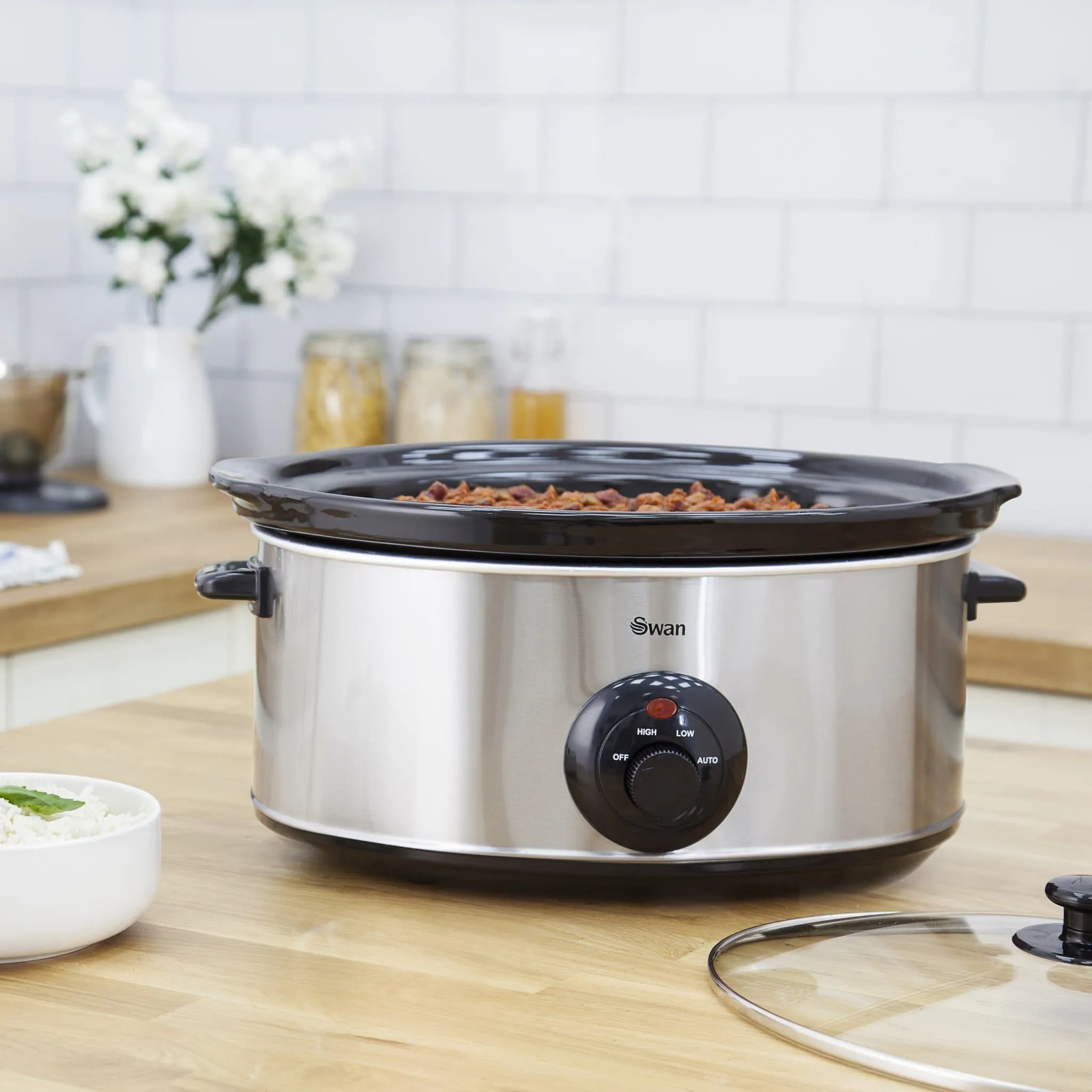 Swan 6.5 Litre Stainless Steel Slow Cooker