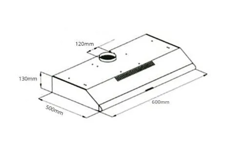 Tecno Uno UP 1060 C Slim Line Hood Stainless Steel 60cm