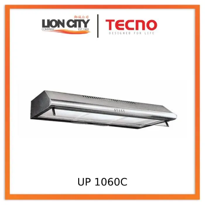 Tecno Uno UP 1060 C Slim Line Hood Stainless Steel 60cm