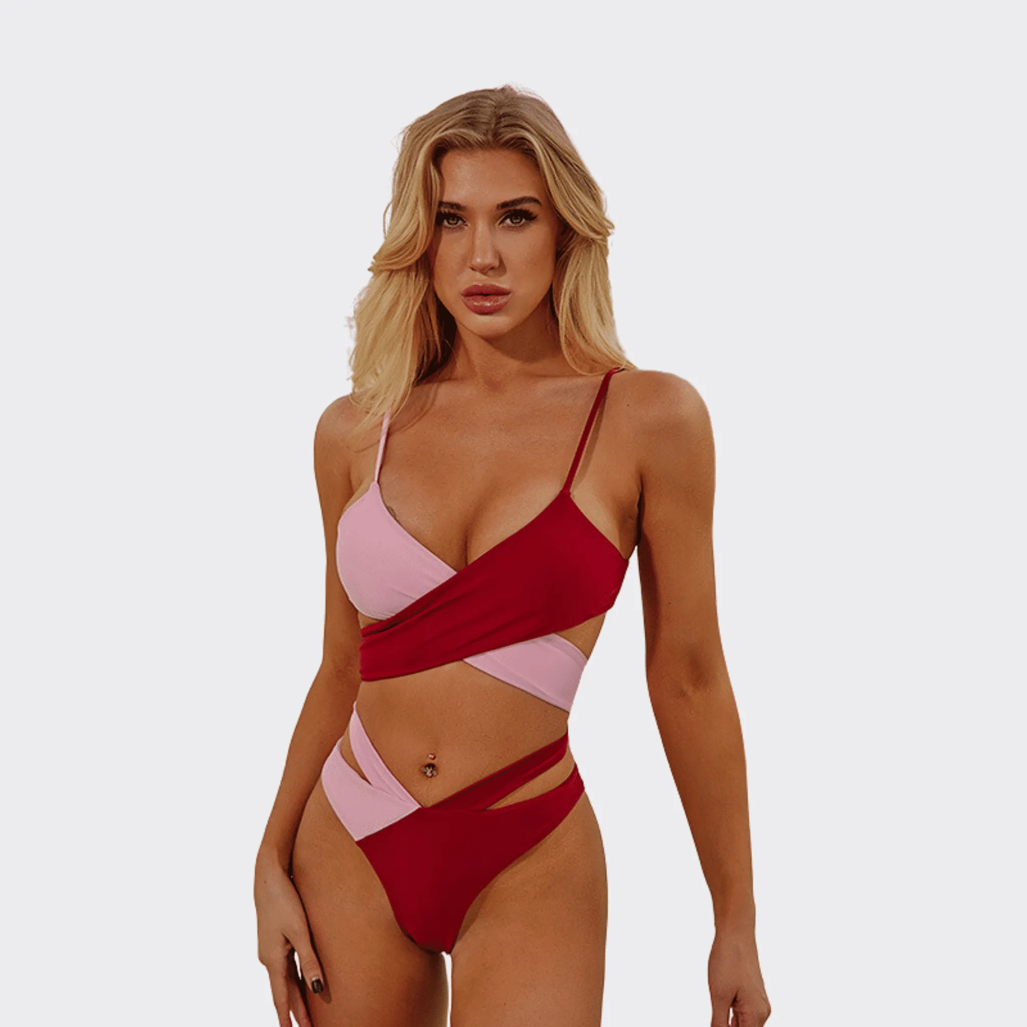 Three-Color Cross Bikini