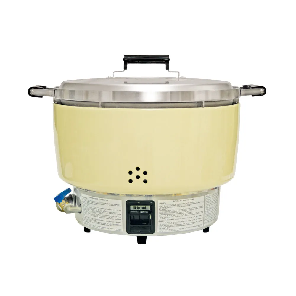 Thunder Group RER55ASL 18.5" Aluminum 55 Cups Rinnai Gas Rice Cooker, LPG, Silver, 34,000 BTU