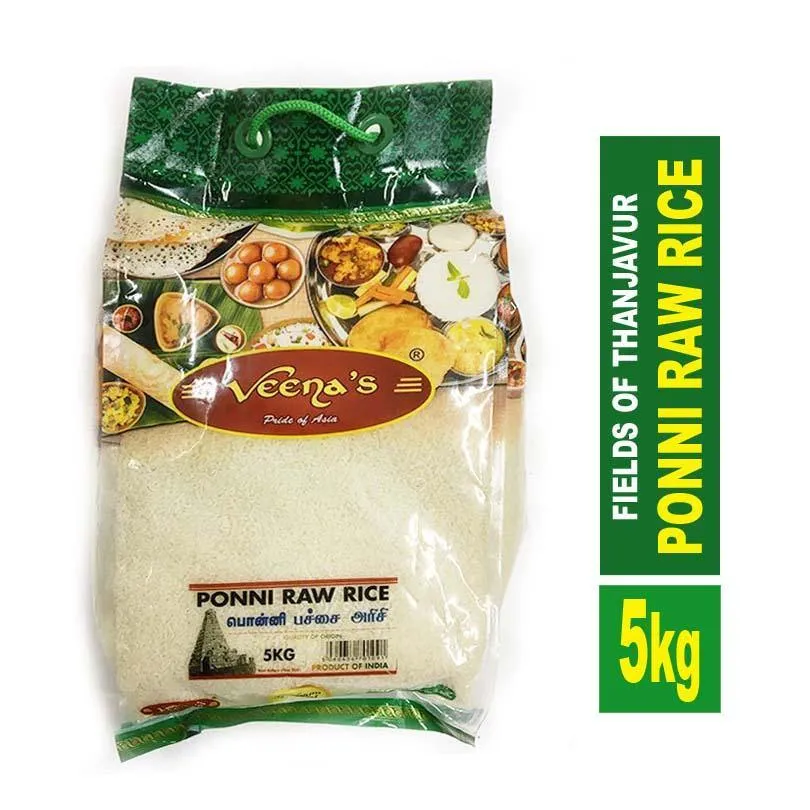 Veena's Ponni Raw Rice 5kg (Premium Quality)