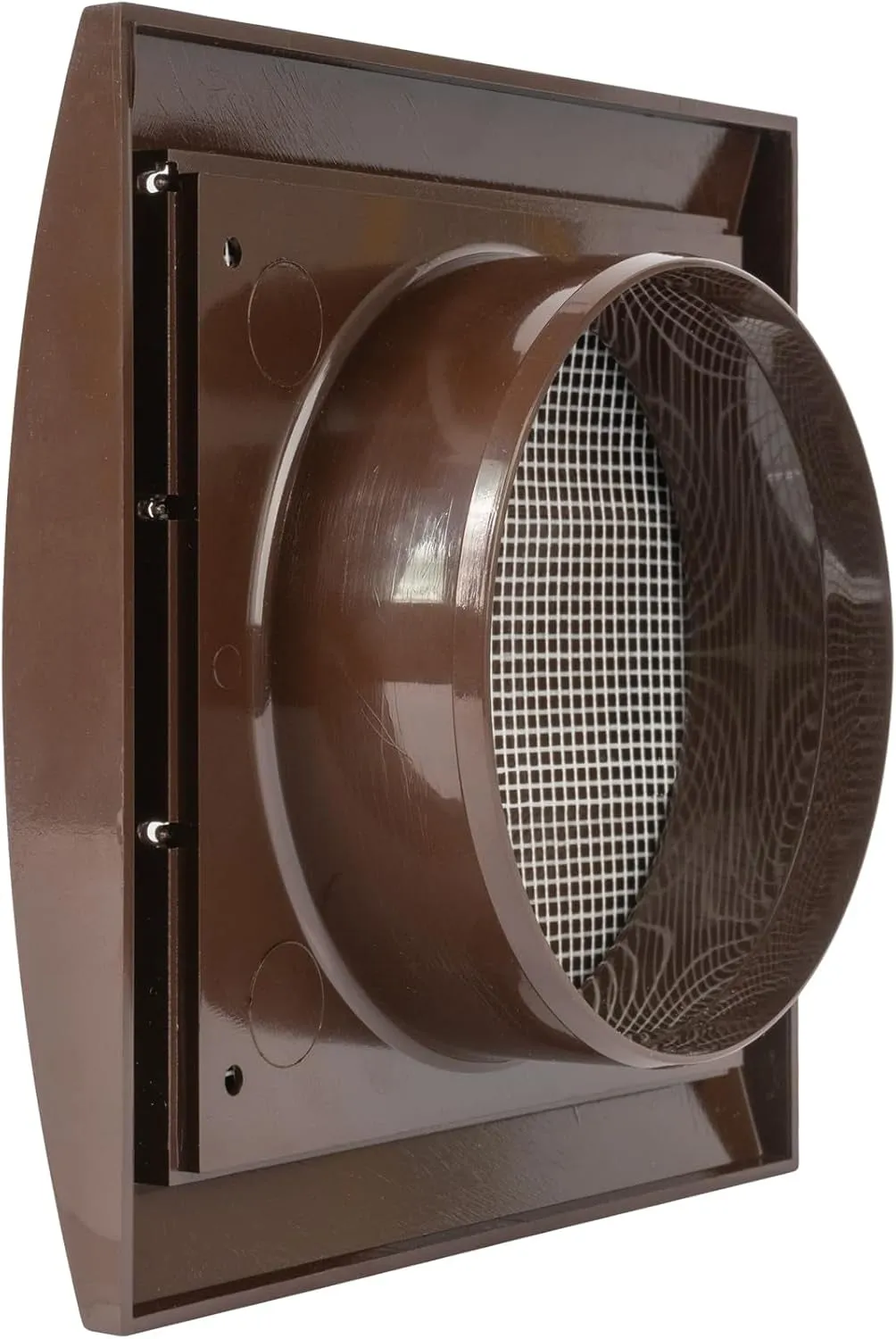 Vent Systems 4'' Inch Brown Air Vent Cover, Dryer Vents and Bathroom Exhaust Vent Pipe, Louvered Outdoor Dryer Vent Cover Opening Flap Vent, Keeps Out Insects, Birds and Rodents