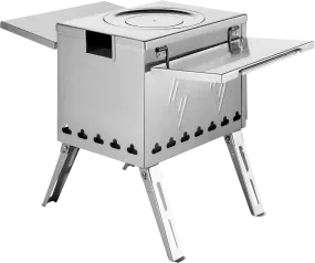 Vevor Tent Wood Stove 113" Stainless Steel Wood-Burning Stove with 1500 Cu. In. Firebox and Folding Pipe New