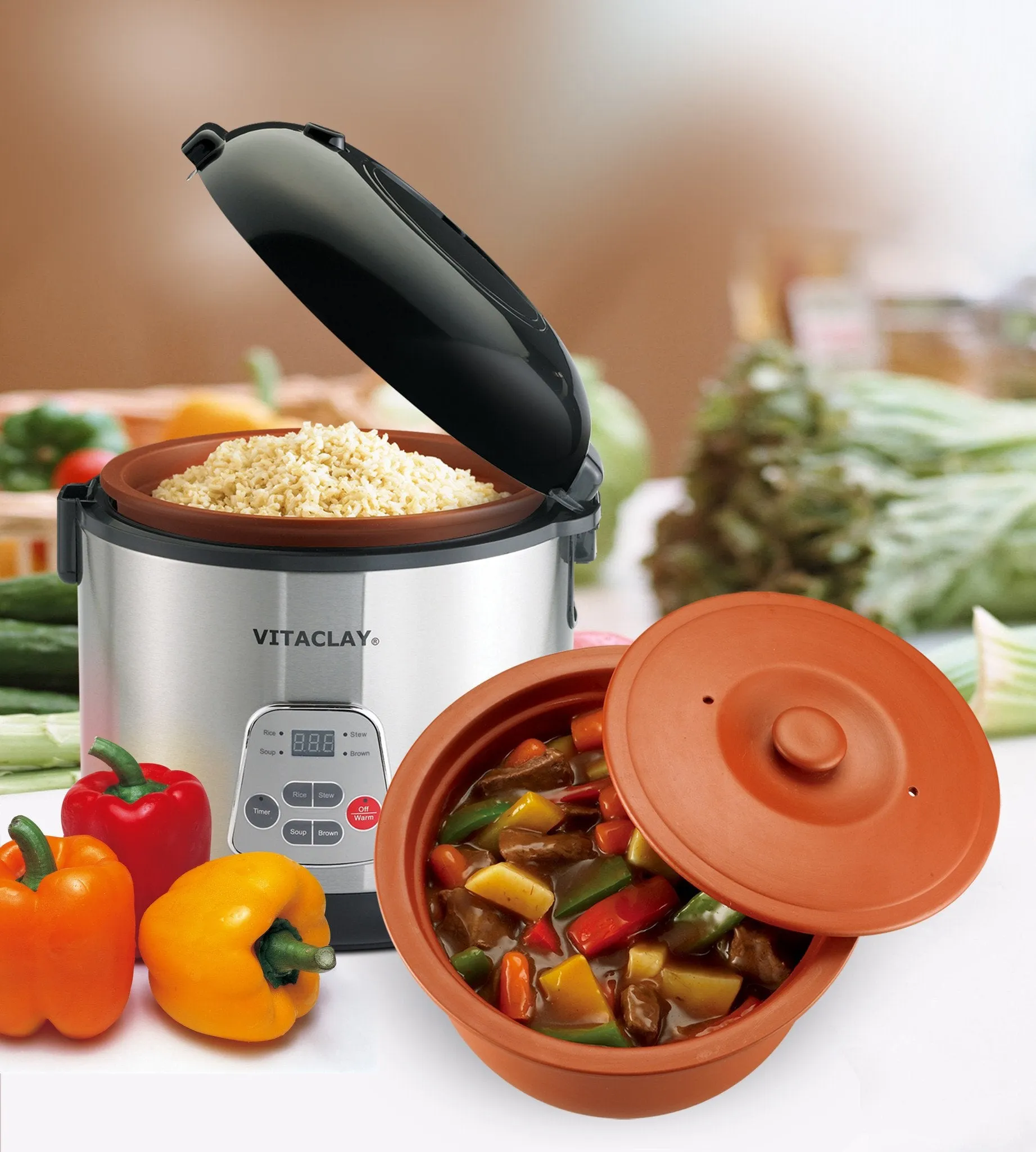 VITACLAY 4-IN-1 ORGANIC RICE N' SLOW COOKER IN CLAY POT VF7700