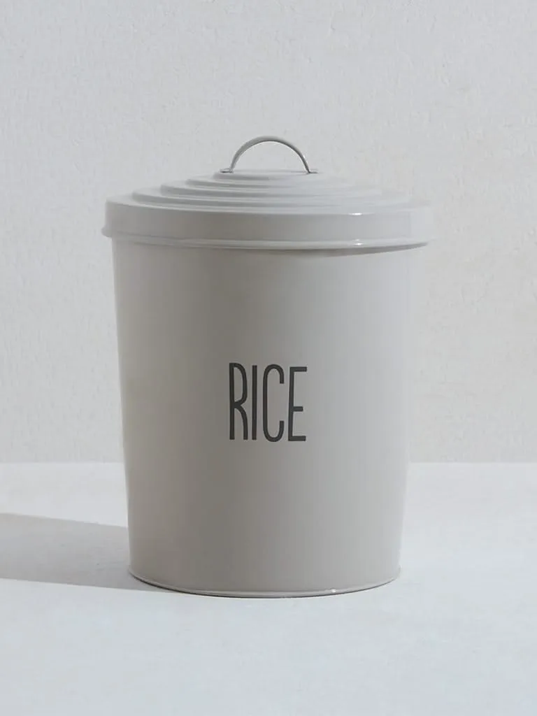 Westside Home Off White Rice Storage Jar