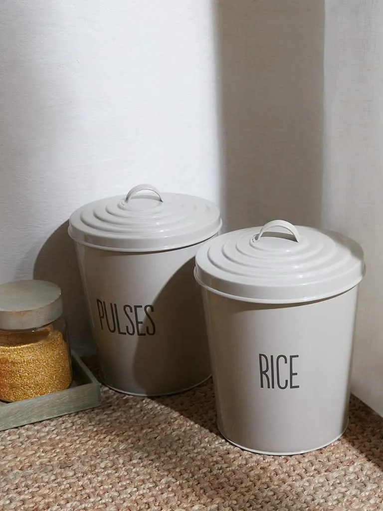 Westside Home Off White Rice Storage Jar