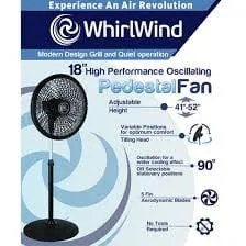 Whirlwind 18" High Performance Pedestal Fan - 20012415