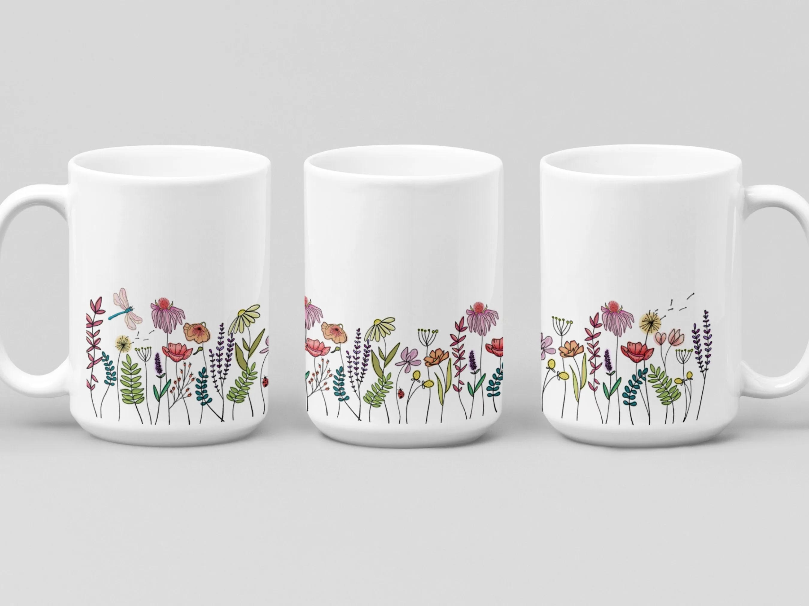 Wildflowers Mug Cute Coffee Cup Plants Lovers