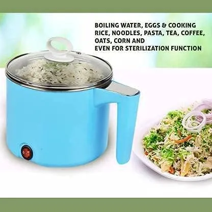 WIPROX Electric 1.5 L Multi Cooker Kettle, Concealed Base,Noodle Maker Egg Boiler Vegetable & Rice Cooker, Steamer, Stainless Steel & Plastic, Outer Lid 1 (ELECTRIC POT- Multi Color)