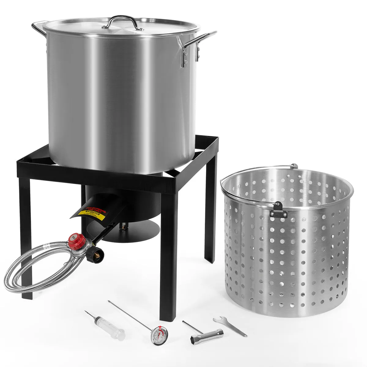 X-Large 64 Qt Aluminum Turkey Deep Fryer Kit Stock Pot Propane LP Outdoor Burner