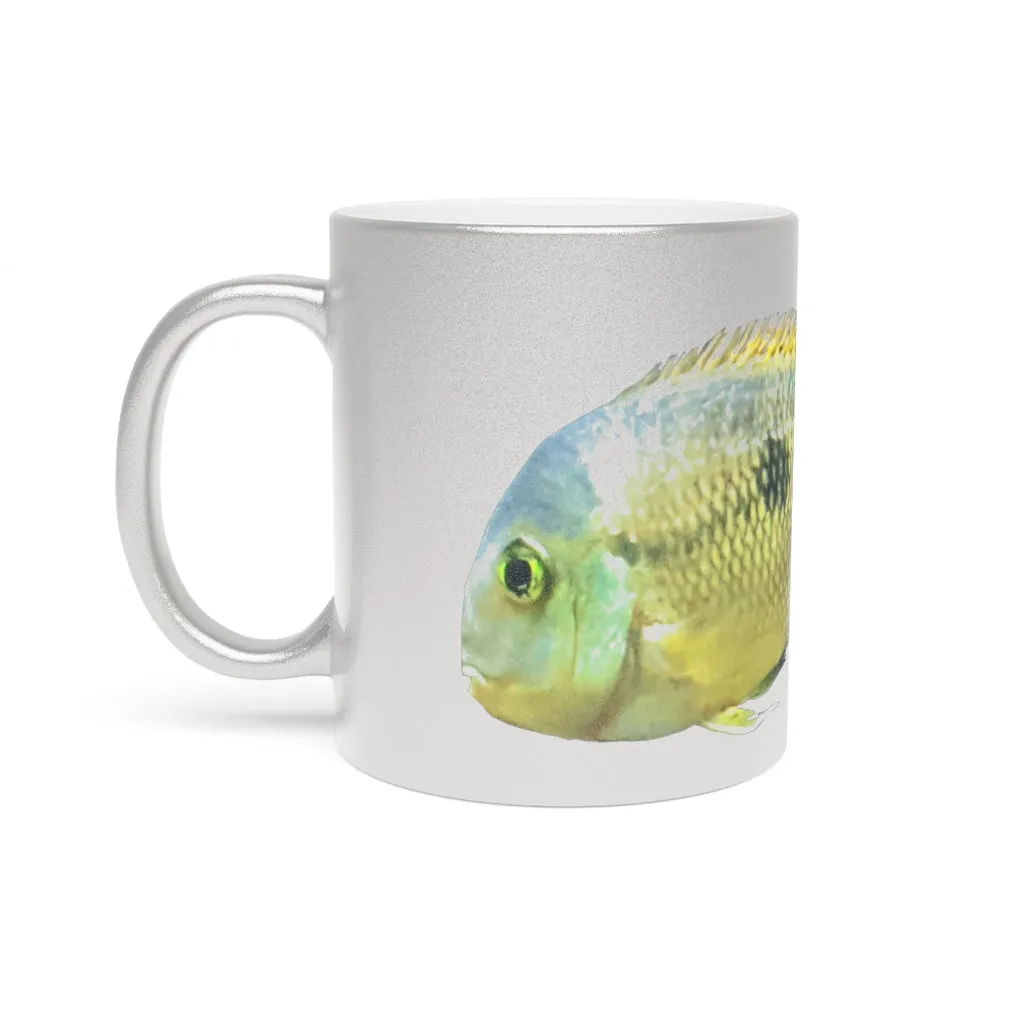 Yelllow Fish Metallic Mug (Silver / Gold)