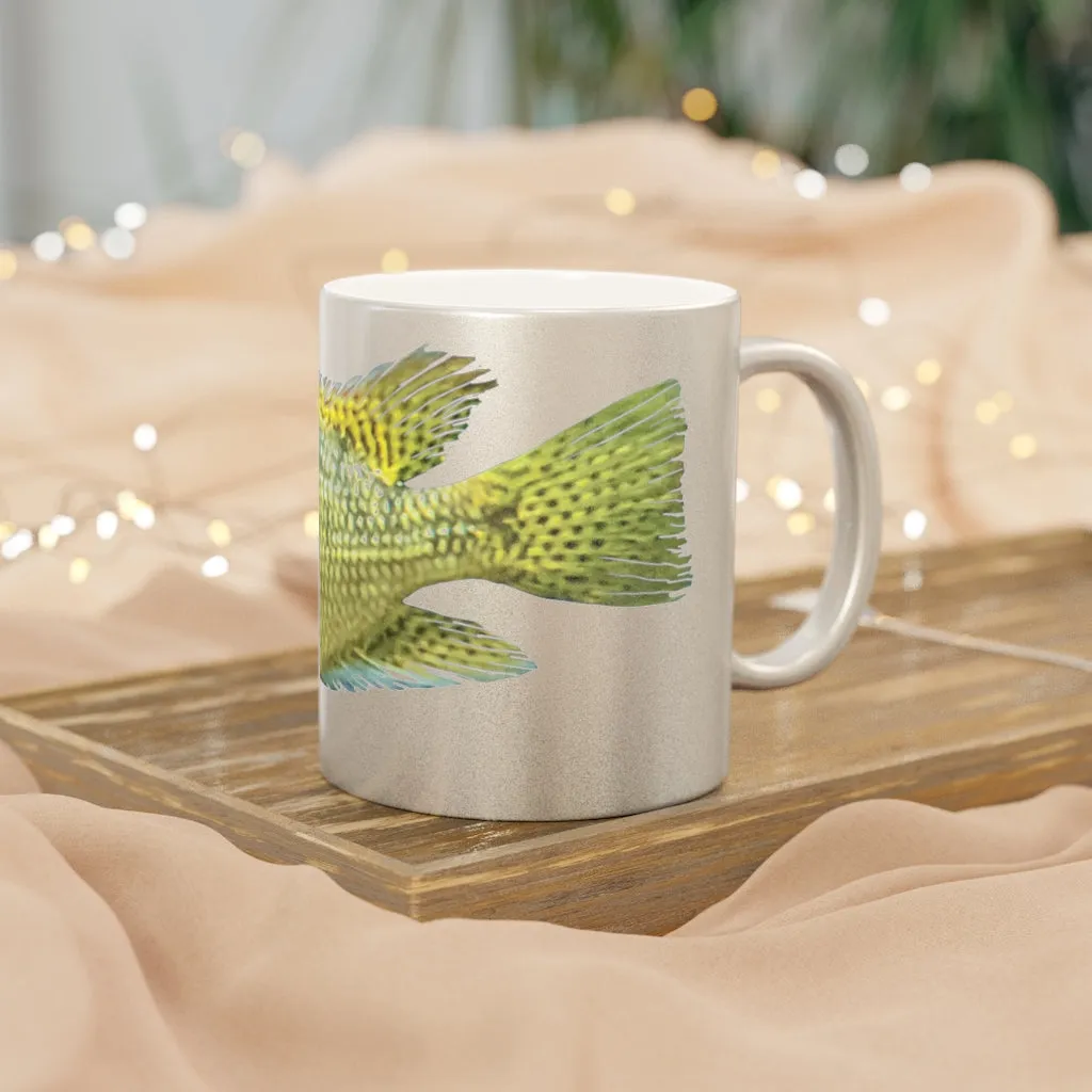 Yelllow Fish Metallic Mug (Silver / Gold)