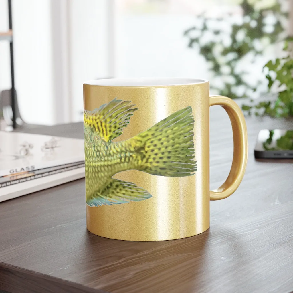 Yelllow Fish Metallic Mug (Silver / Gold)