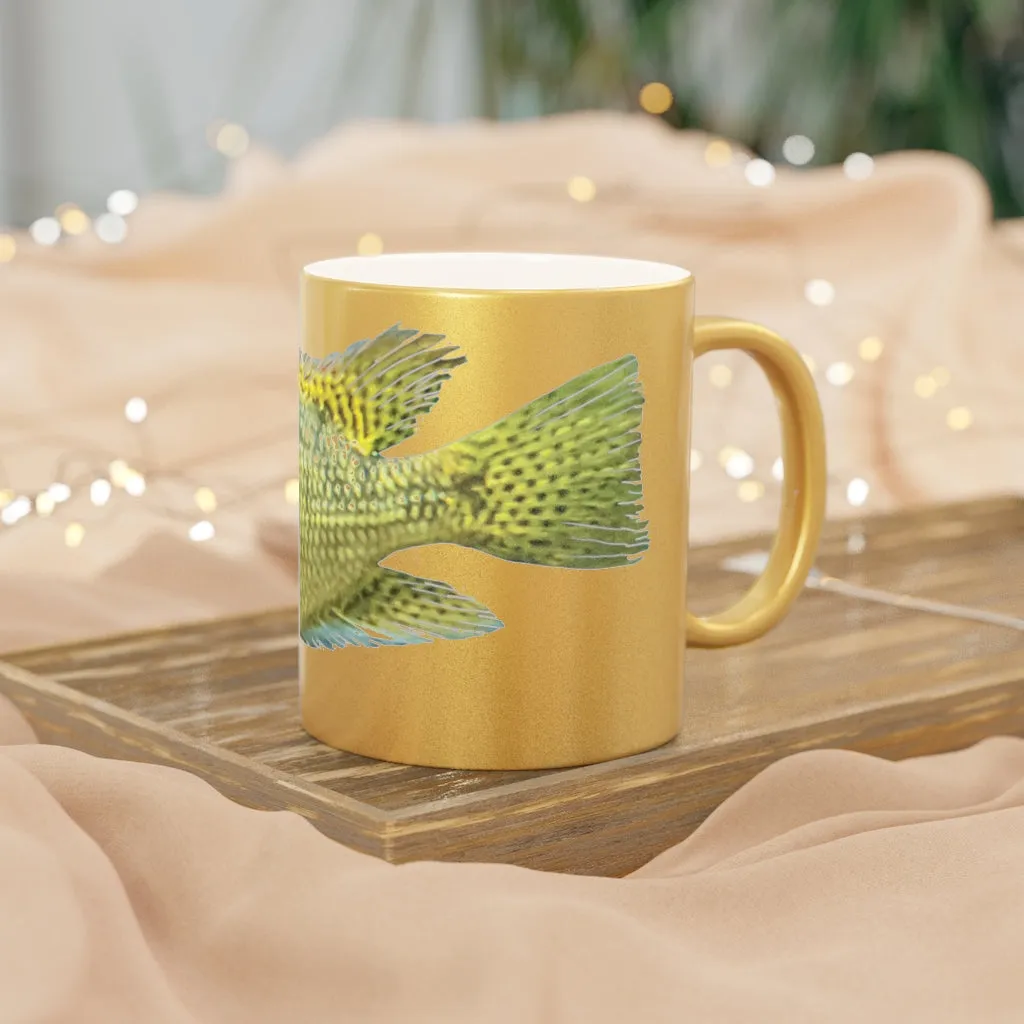 Yelllow Fish Metallic Mug (Silver / Gold)