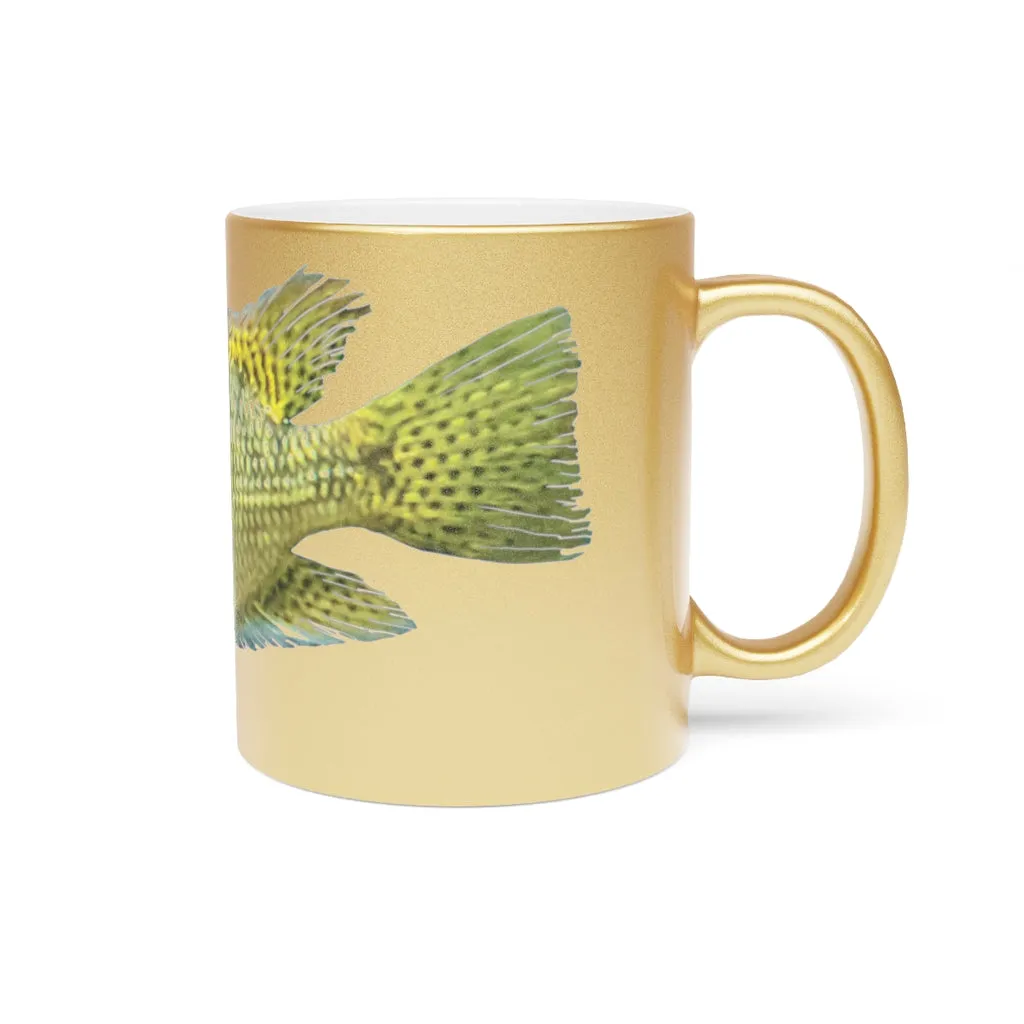 Yelllow Fish Metallic Mug (Silver / Gold)