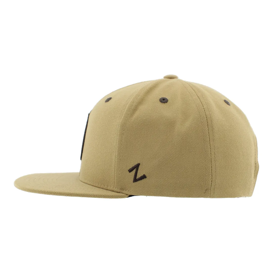 Zephyr Men's NHL Oil Drop Flat Brim Snapback Cap Khaki